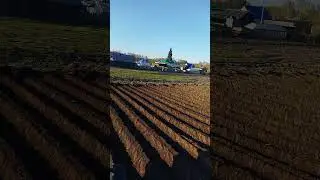 Пашем. Нарезка борозд под картофель.