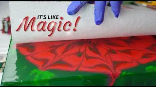 Get WOW'd 😳 by this Red and Green Fluid Art Reverse Flower Dip