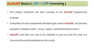 AutoLISP tutorial | AutoLISP Introduction | AutoLISP programming
