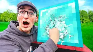 Destroying a REAL Life Minecraft Diamond Block!