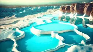 pamukkale thermal pools with relaxing music | pamukkale | pamukkale travertines .
