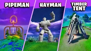 Dance at the Pipeman, Hayman and Timber Tent in Fortnite (Challenge Guide)