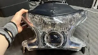 Honda VFR 1200 - тюнинг фар, установка диодной линзы Sensation Drive