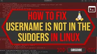 How to Fix in LINUX Username is not in the sudoers file.