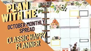 PLAN WITH ME | CLASSIC HAPPY PLANNER MONTHLY SPREAD | FALL FLORALS VOL 3 KELLOFAPLAN