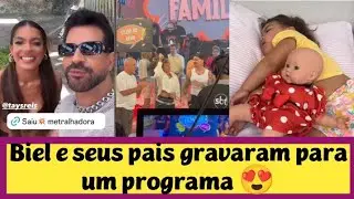 Biel e seus pais gravaram para um programa 😍