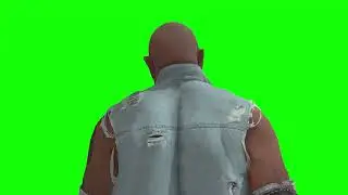 Walking around the city on a green background Chromakey for your projects
