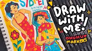 ✿ trying OHUHU acrylic markers for the first time