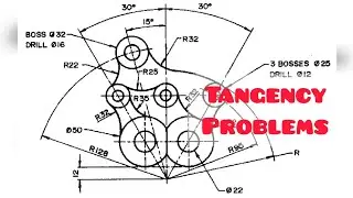 TANGENCY PROBLEMS in | Technical drawing | Engineering drawing