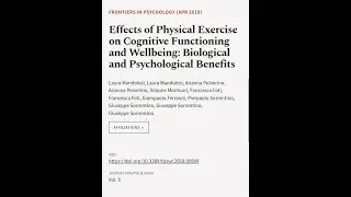 Effects of Physical Exercise on Cognitive Functioning and Wellbeing: Biological and P... | RTCL.TV