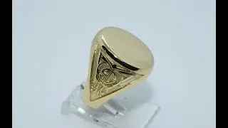 18 KT gold chevalier ring, with custom engraving.