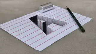 3d drawing a letter on paper step by step