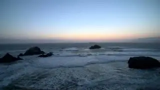 Beach Rocks at Dusk