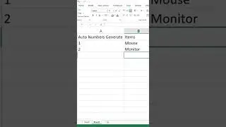 Auto Numbering in Excel Depend on Item Inserted