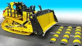 Cat D11 Bulldozer VS Treadmill with obstacles. Lego Technic CRASH Test