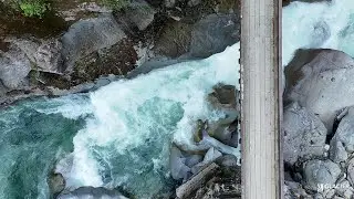 Drone footage of Othello Tunnels repairs
