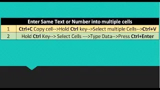 Excel Tutorial: Simple Ways to Enter Text or Numbers in Multiple Cells Easily!