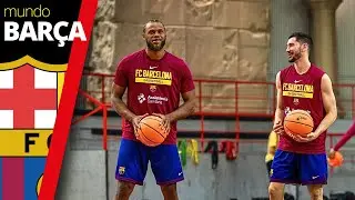 BALONCESTO FC BARCELONA: Primer entrenamiento en la gira China del nuevo Barça de Peñarroya