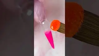 Pink and orange acrylic ombré #nail #acrylicnails #nailtutorial