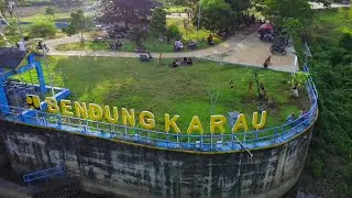 drone view bendung karau desa netampin