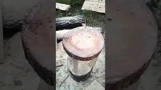 табурет бензопилой материал сосна