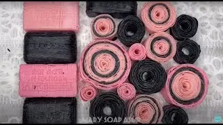 Pink and black dry soap set/ asmr soap cutting/ломаю сухие розы из мыла/ асмр резка сухих кубиков