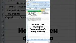 Как удалить пробелы в таблице Excel 
