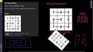 Microsoft Interview Question Leetcode 54  Spiral Matrix | Python