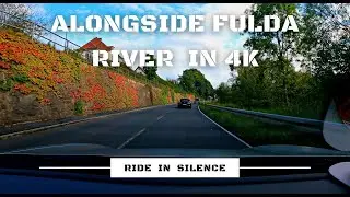 Driving through the valley of Fulda river in 4K | Germany
