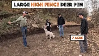 #757 - First Load Of Logs For New Cabin! Family Helped Set Posts For LARGE High Fence Pen.