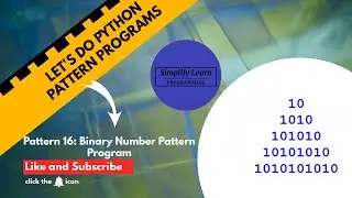 How To Create Binary Number Pattern Program (Python Program)