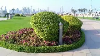 Richest country Qatar garden near sea side doha city #Aabidaahil #qatar #doha