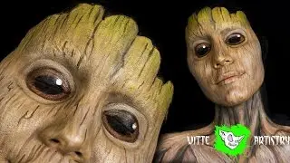✅GUARDIANS OF THE GALAXY Volume 2: Baby Groot Face-Paint Tutorial (GOTG Vol 2) Kat Sketch Collab!