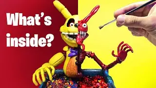 What's inside Into the pit Bonnie? Cross section | FNAF clay art