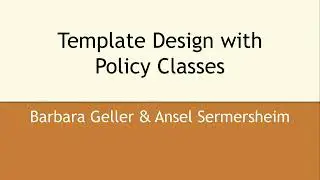 Template Design with Policy Classes