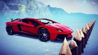 Super Cars VS Wooden Spikes | Besiege