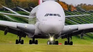 Emirates A380-800👨‍✈️ Captain's Flash and Wave 👋 Departing Birmingham Airport ( BHX )