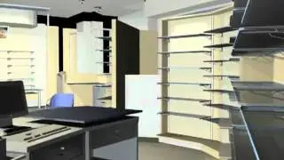 Animazione Render di ProArredi: Arredamento di una farmacia