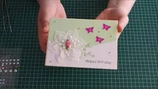 Tuto carterie : carte anniversaire avec une fleurs