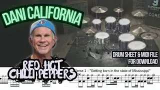 Red Hot Chili Peppers - Dani California (DRUM TRACK / SHEET / MIDI)