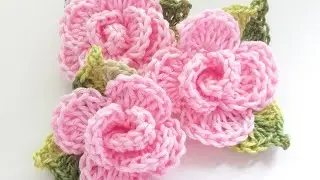 Flor em crochê para aplicação