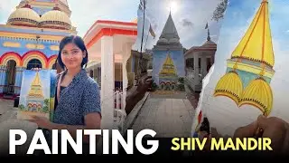 Sawan Special Live Painting in public place 😍 | Shiv Mandir Laheriyasarai 💚