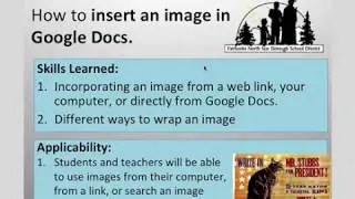 Inserting an image in Google Docs