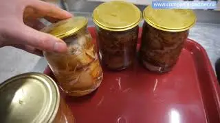 Приготовление тушенки из свинины и мяса лося в автоклаве ИПКС-128-500.