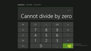 1 divided by 0 in windows 8 calculator