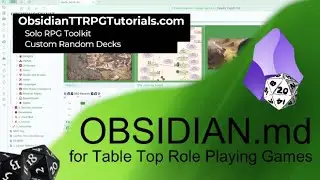 Obsidian - Solo RPG Toolkit - Custom Decks