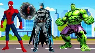 Spider Man Batman Hulk Deadpool Gauntlet Thanos  identify the superhero