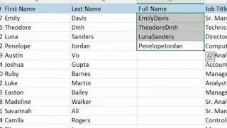How to combine first and last name in Microsoft Excel