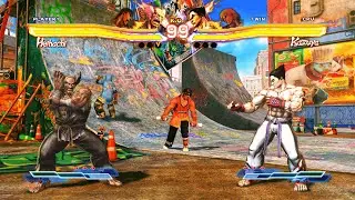 Heihachi & Ryu vs Kazuya & Ken (Hardest AI) - Street Fighter X Tekken.