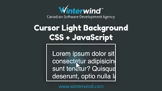 Cursor Light Background with CSS and JavaScript